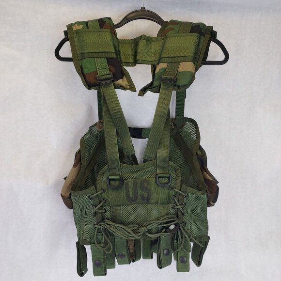 US Army Load Bearing Vest LBV Woodland Camo Tactical Harness Adjustable NEW - Picture 5 of 15